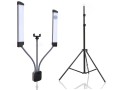 Lampa podwójna LED do makijażu, rzęs, tatuażu, zdjęć + statyw