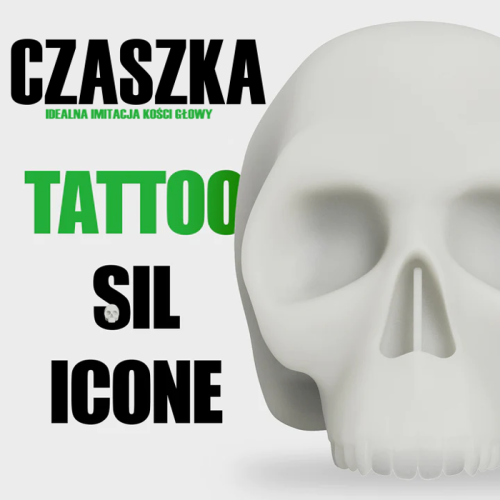 Sylikonowa czaszka 3D do ćwiczeń tatuażu, piercingu - super jakość