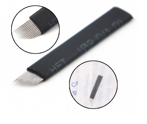 CZARNE nożyk - piórka - igły do microbladingu